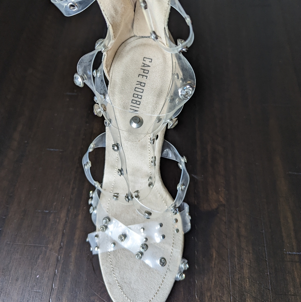 Strappy Rhinestone Block Heel - Picture 4 of 8